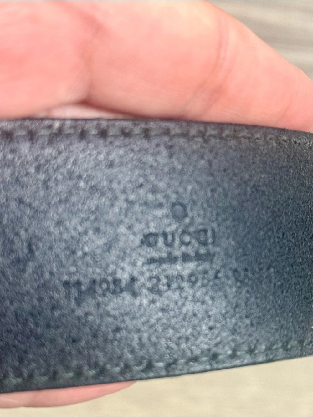 Gucci Interlocking G Black Leather Belt Silver Buckle Size 95/38